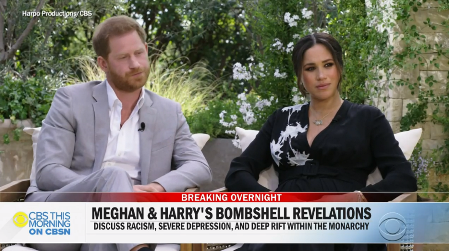 Prince Harry and Meghan in the oprah interview