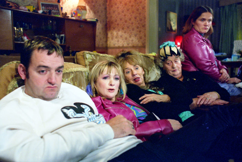 The Royle Family starred Craig Cash as Dave Best, Caroline Aherne as Denise Best, Sue Johnston as Barbara Royle, Liz Smith as (Nana) Norma Speakman and Jessica Hynes as Cheryl Carroll (Credit: BBC One)