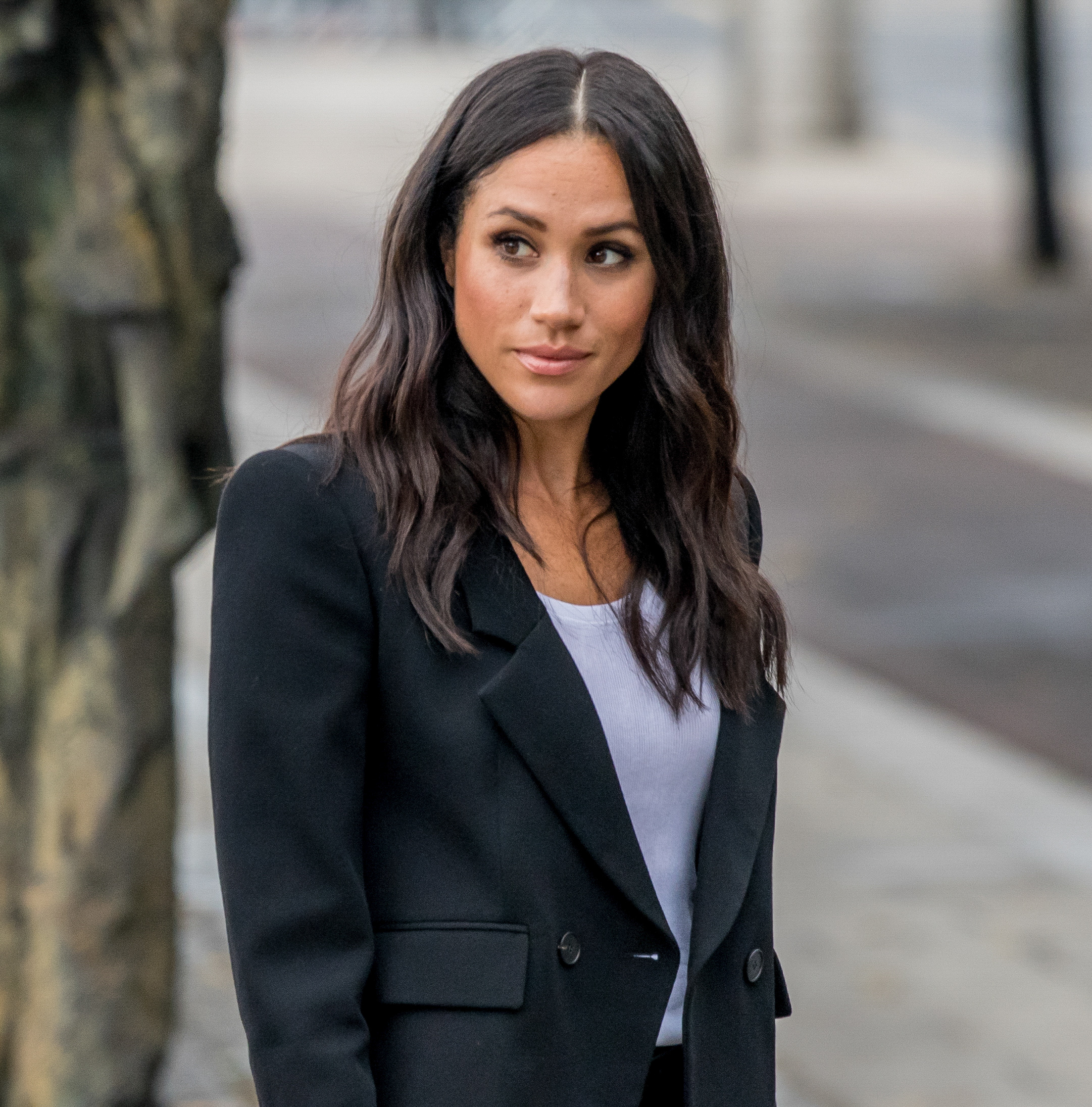 meghan markle looking pensive