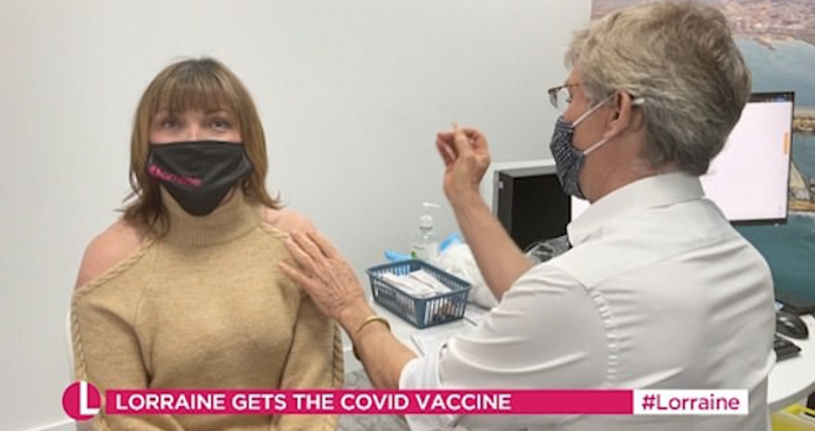Lorraine getting her jab