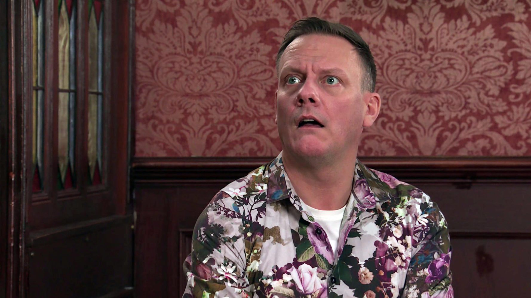 Corrie's Sean Tully looks completely shocked 