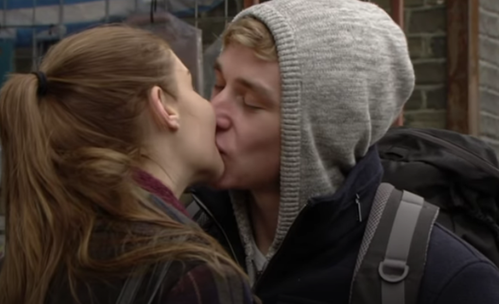 Lauren Branning and Peter Beale kissing in EastEnders 