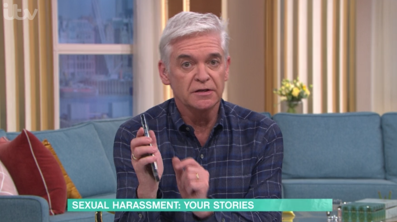 Phillip Schofield demonstrates how to use panic alarm on iPhone