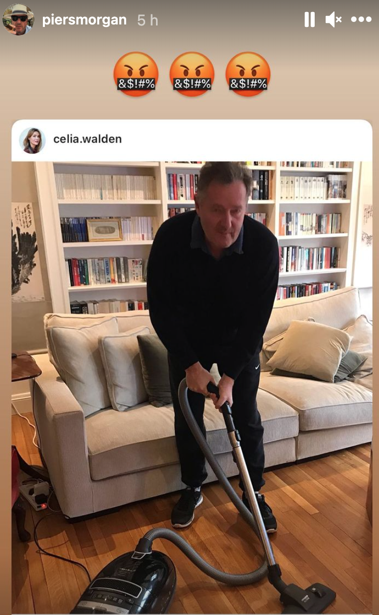Piers Morgan responded to wife Celia's request to get on with the housework
