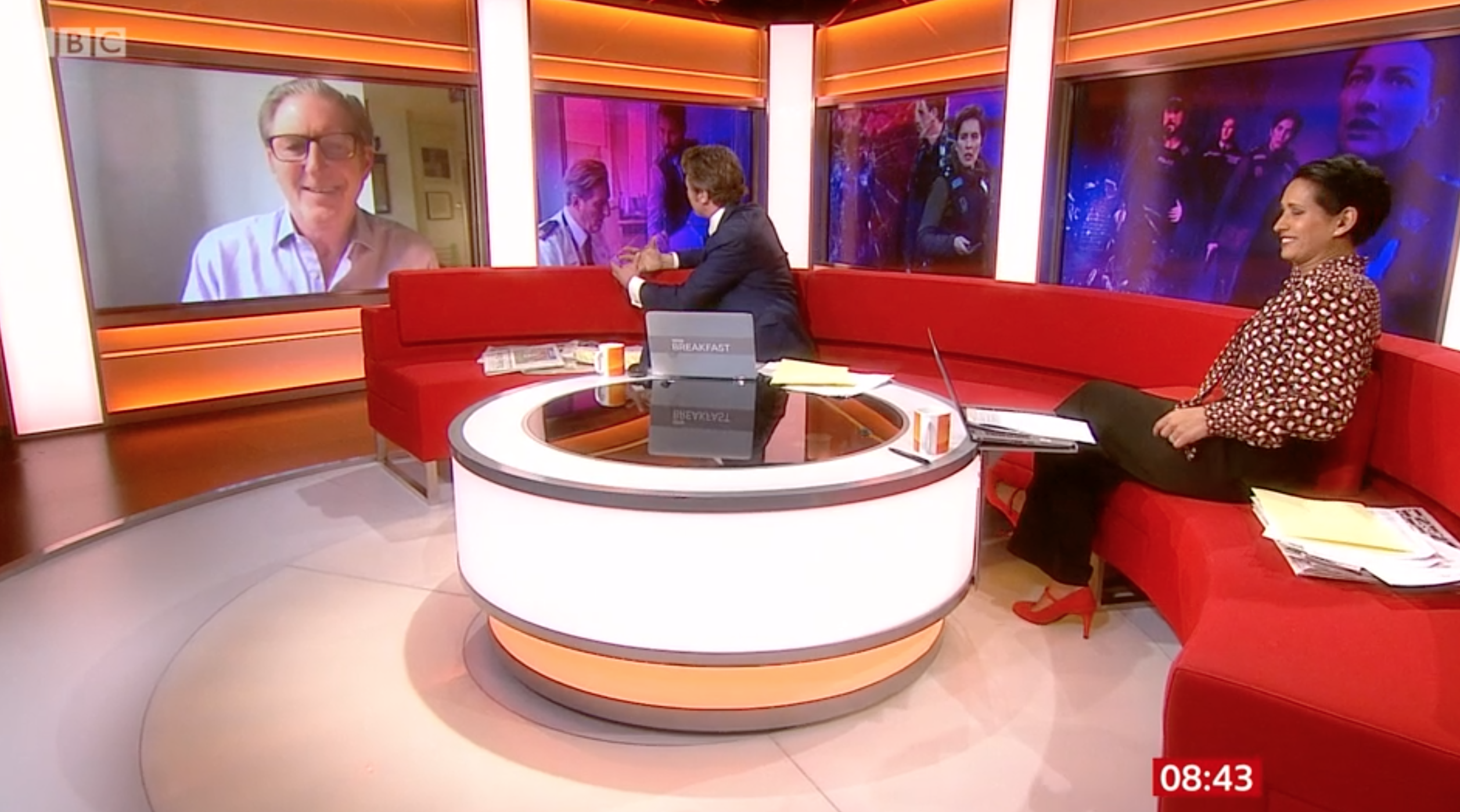 naga charlie and adrian Dunbar on bbc breakfast