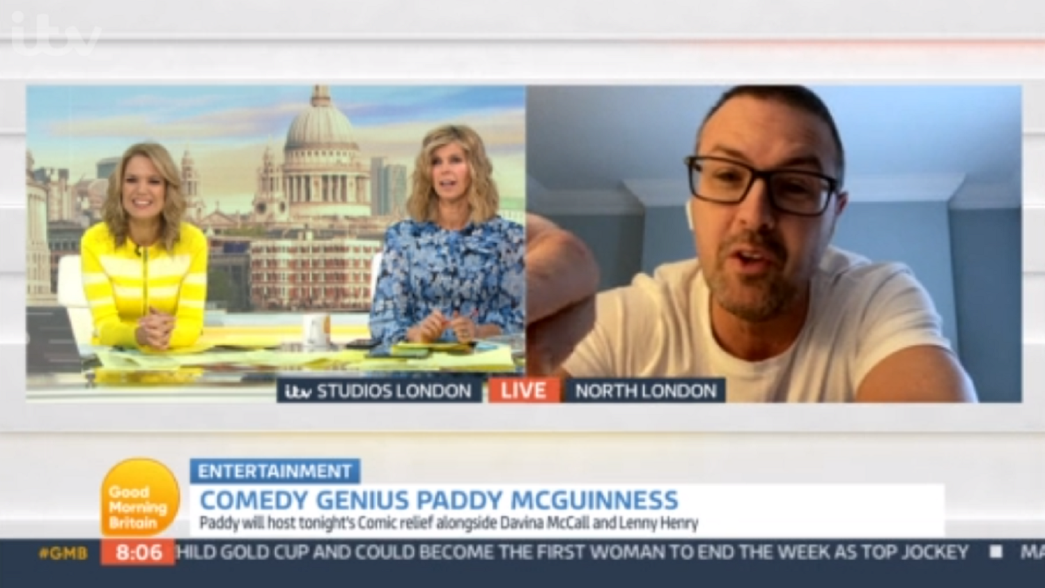 paddy mcguinness speaking to charlotte and kate on itv good morning britain