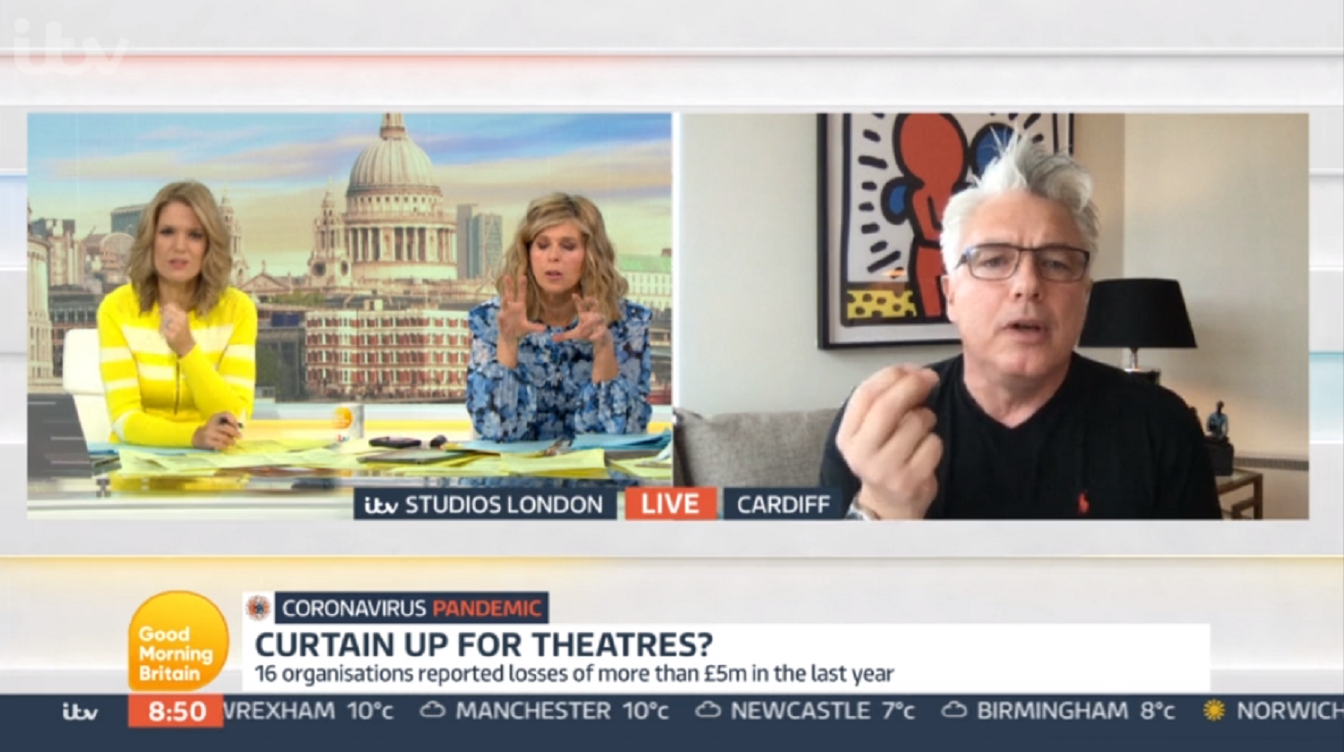 john barrowman discussing the news on good morning britain