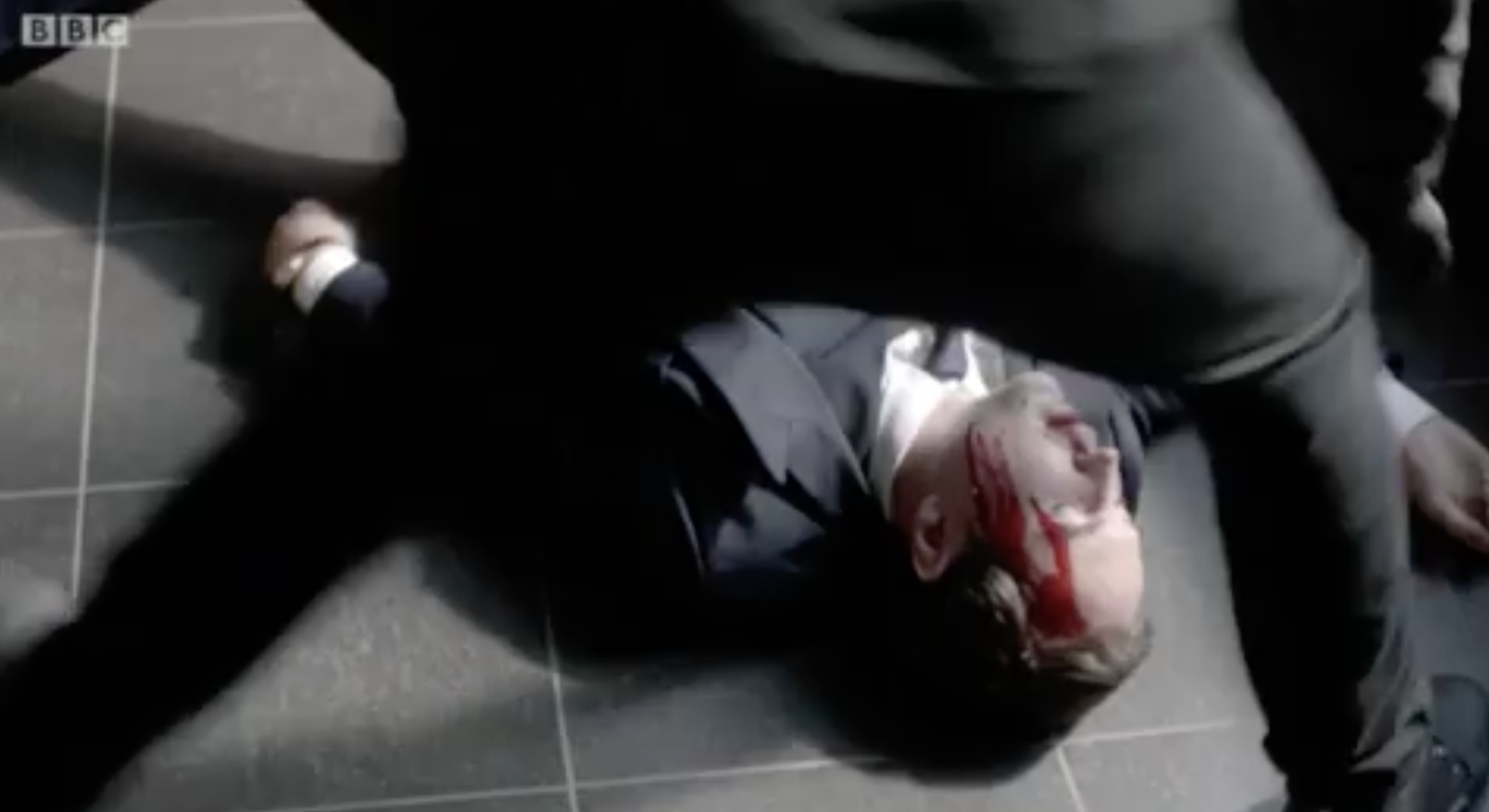 Steve Arnott thrown down the stairs Line of Duty