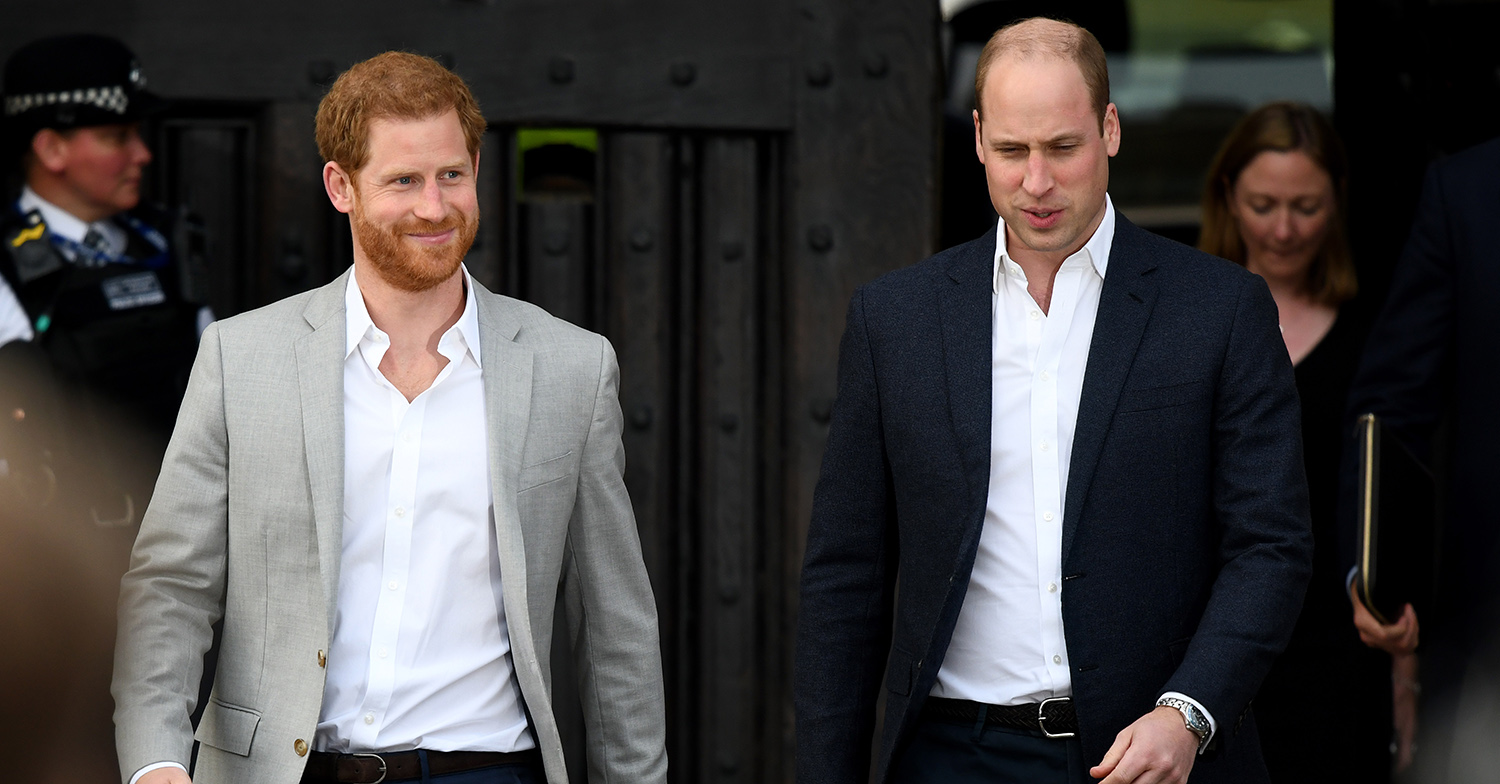 Prince William and Prince Harry go on a walkabout in Windsor the day before the Royal wedding