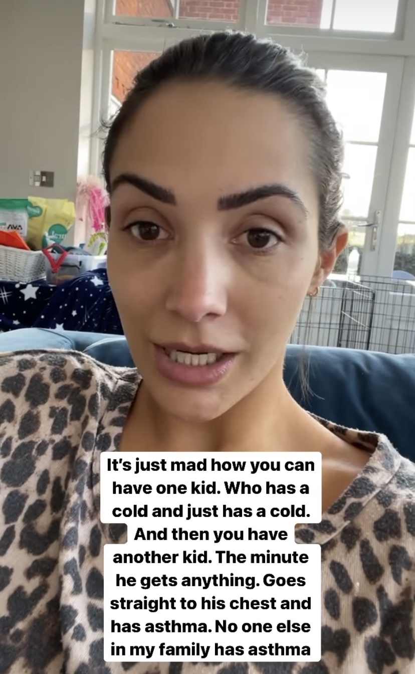 Frankie Bridge talking about her son