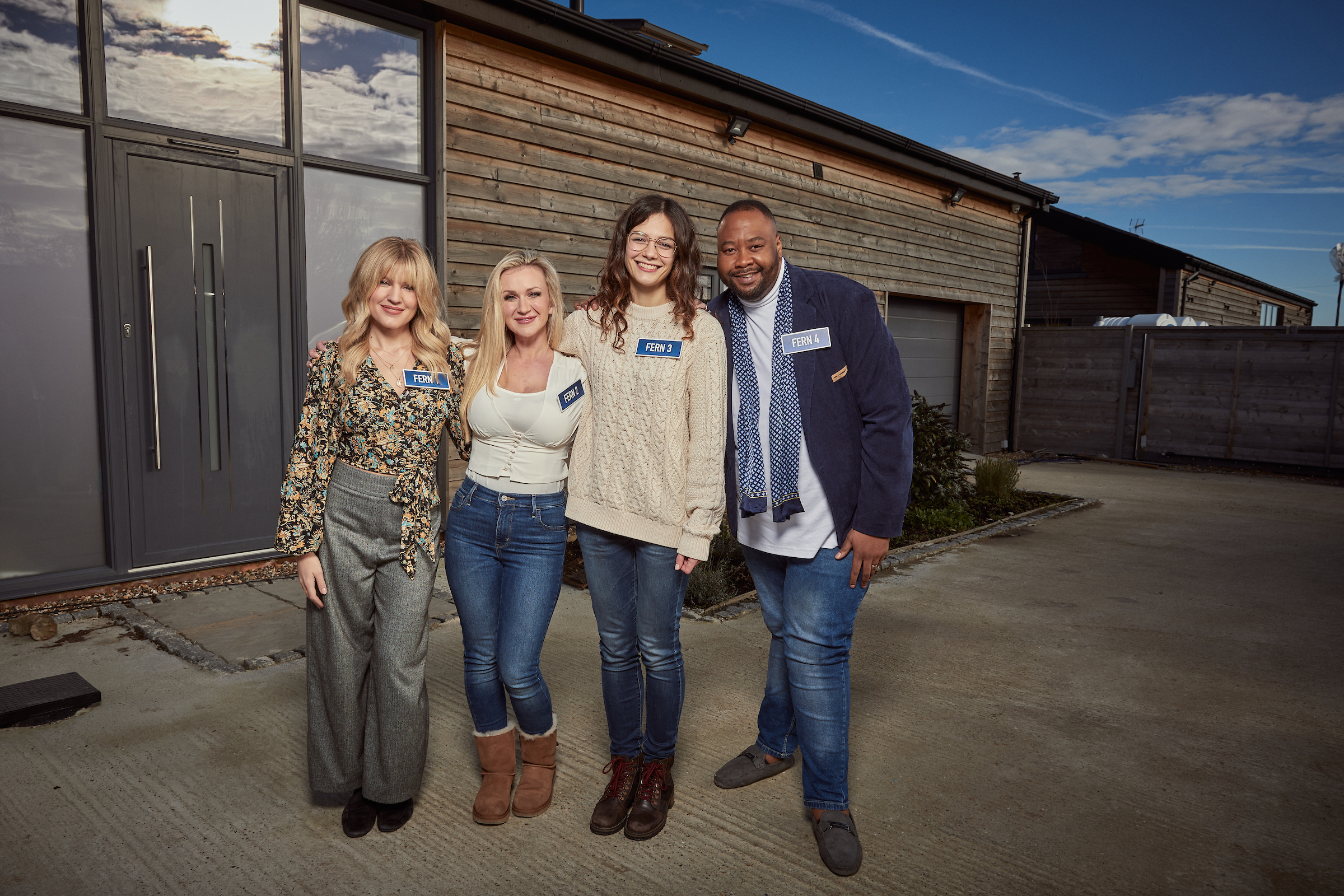 The four Fern's - but which is the REAL owner of the converted barn in Kent? (Credit: BBC One)