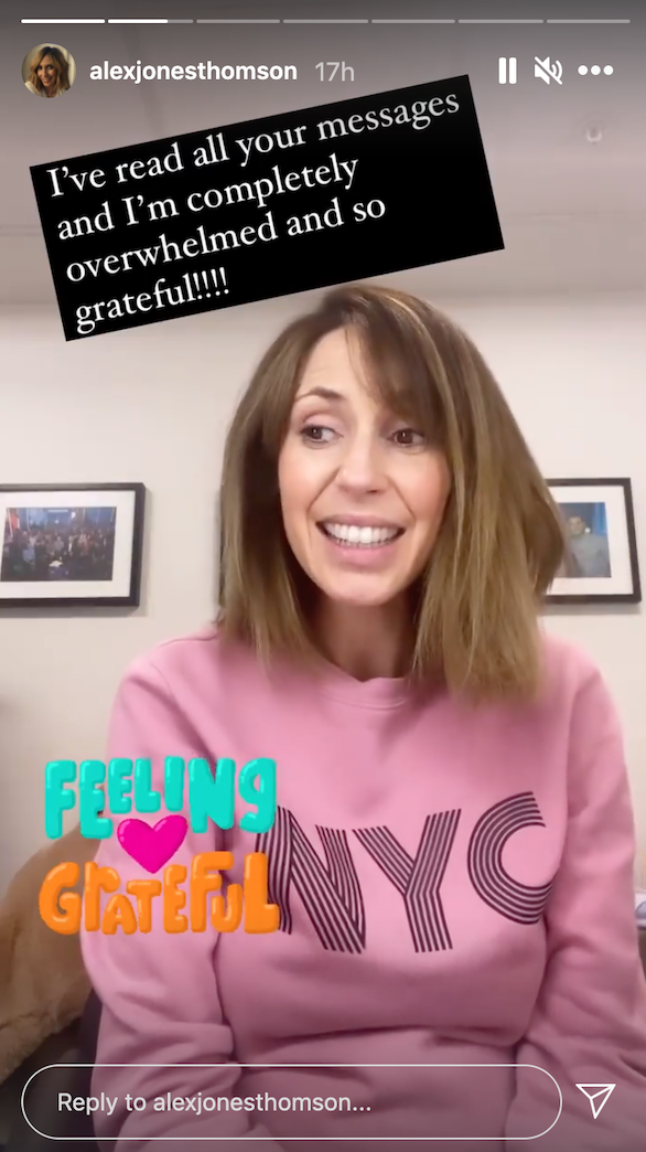 Alex Jones thanks fans on Instagram