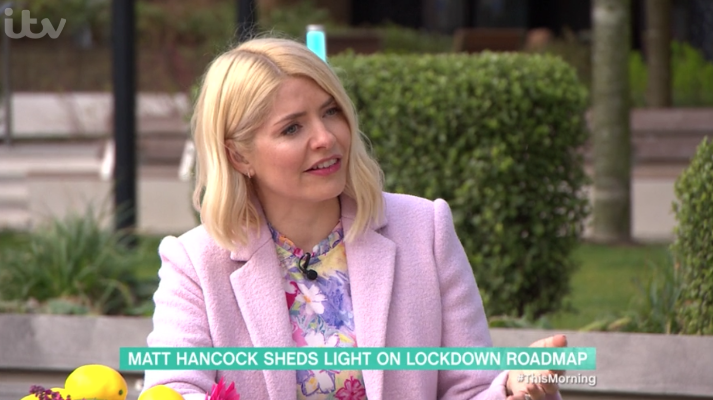 Holly Willoughby interviewed Matt Hanckock on This Morning