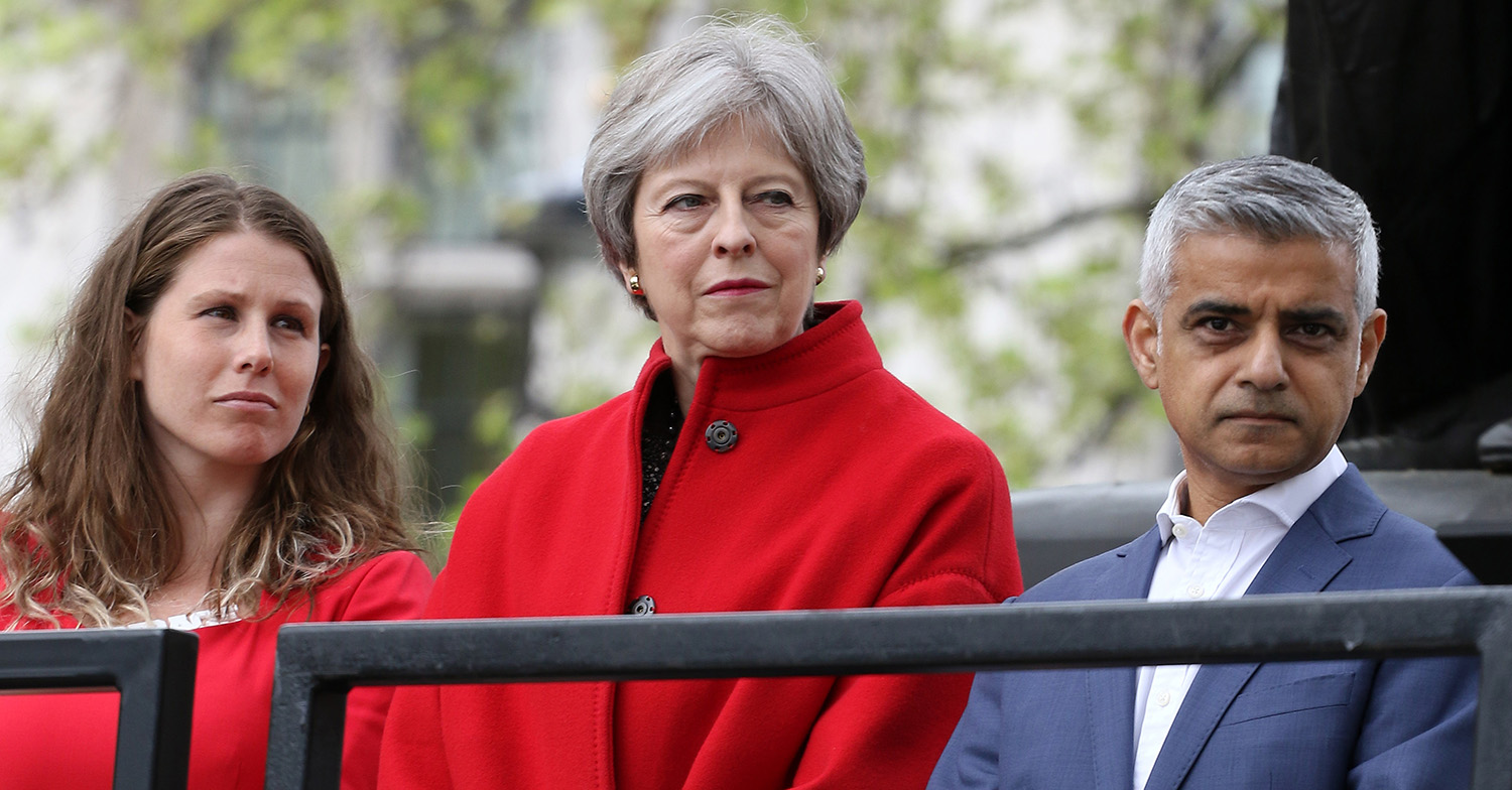 Caroline with Theresa May and Sadiq Khan