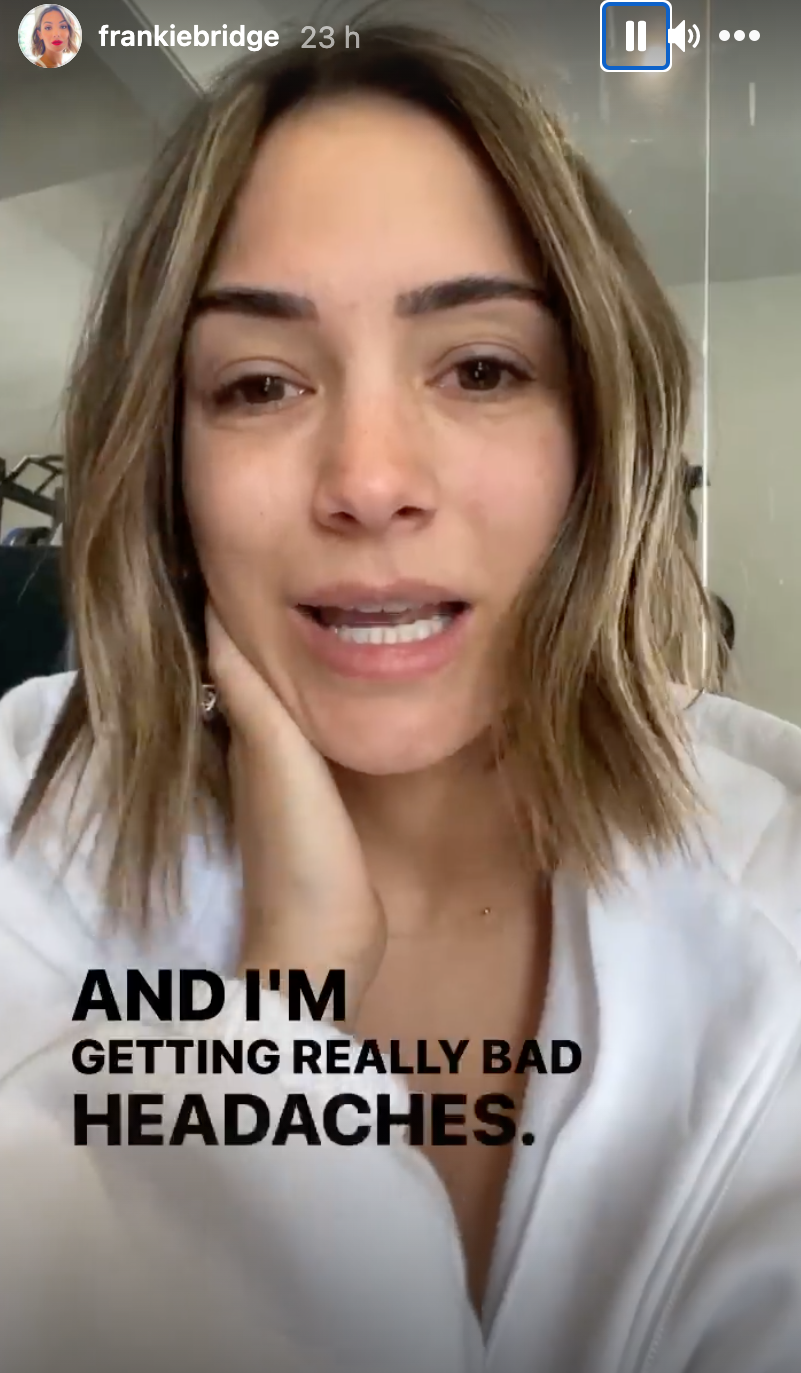 Frankie Bridge described withdrawal symptoms from her anti-depressants