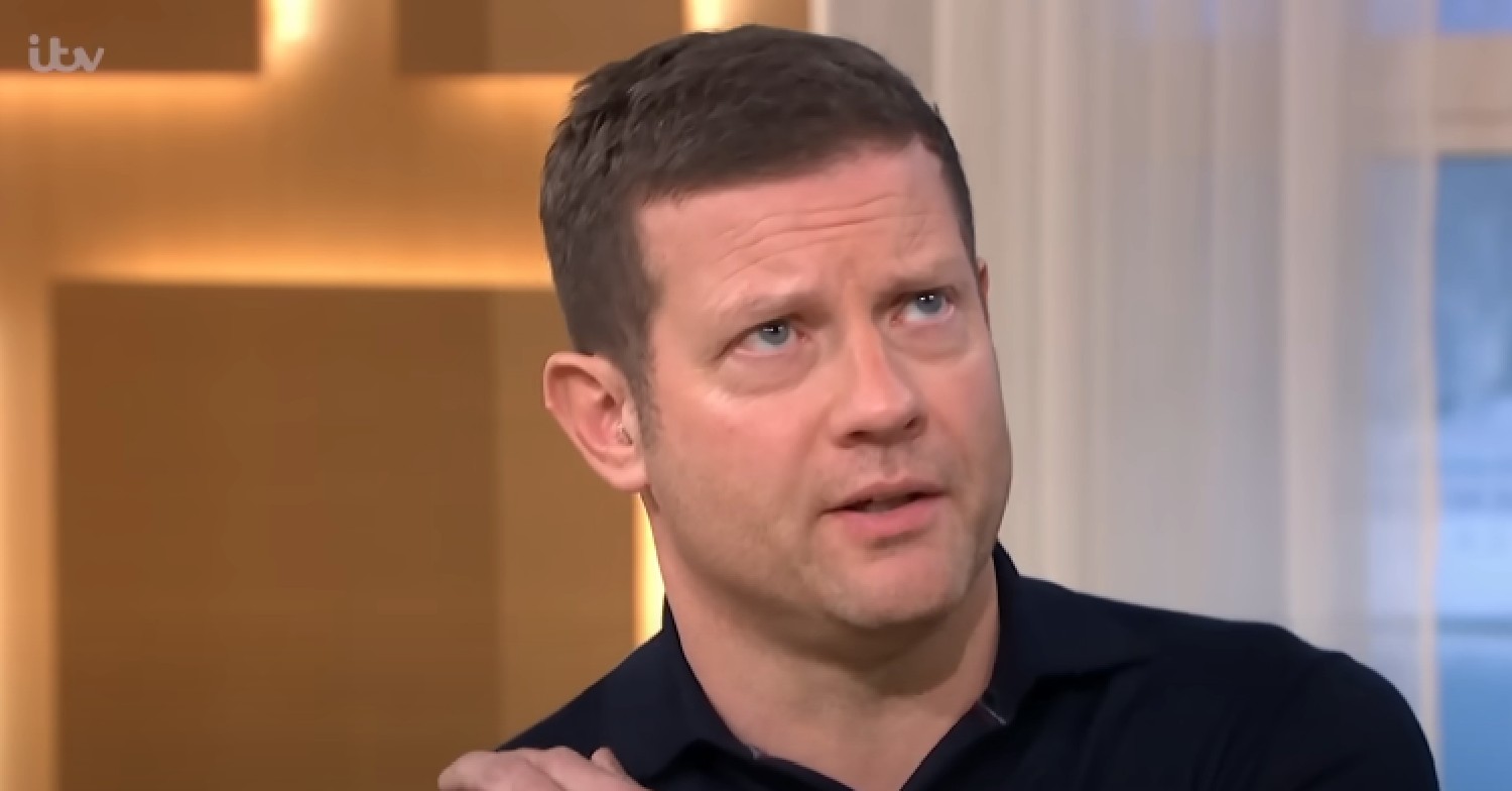 Dermot O'Leary looking up on This Morning