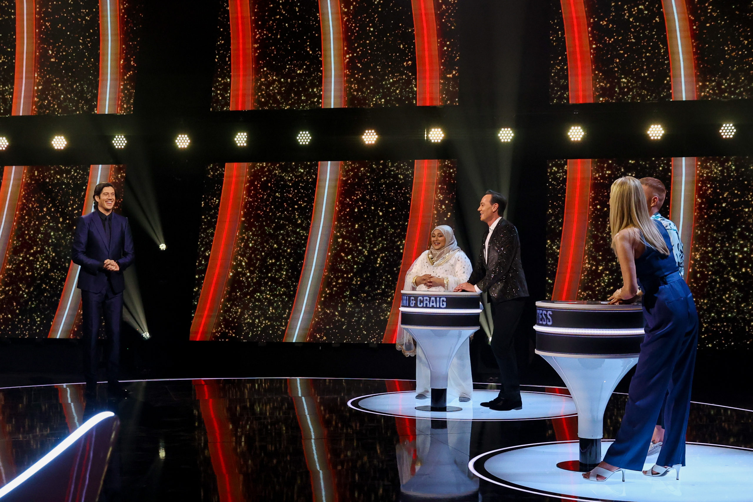 Tess appears on Vernon's show Game of Talents (Credit: ITV1)