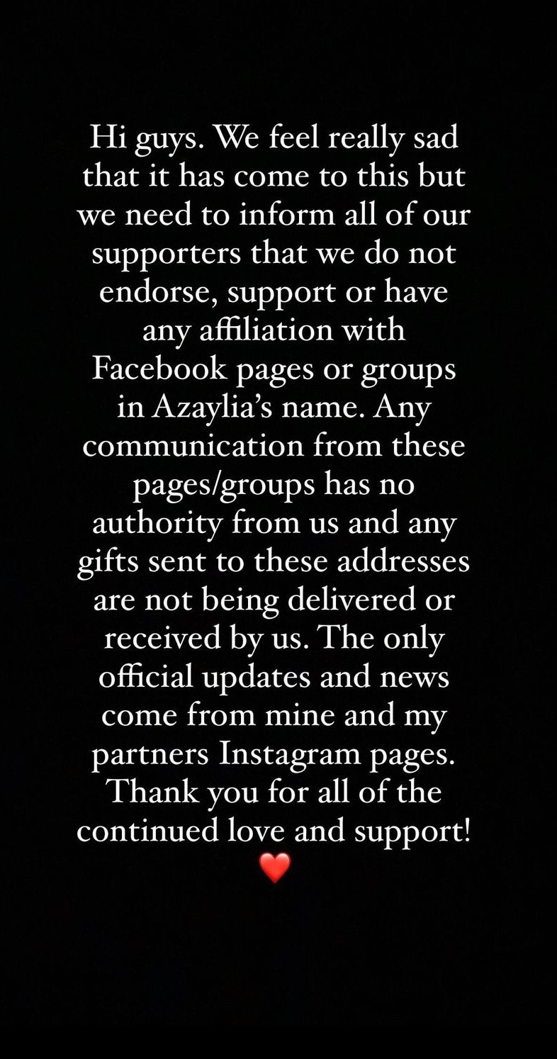 Ashley cain's warning to fans