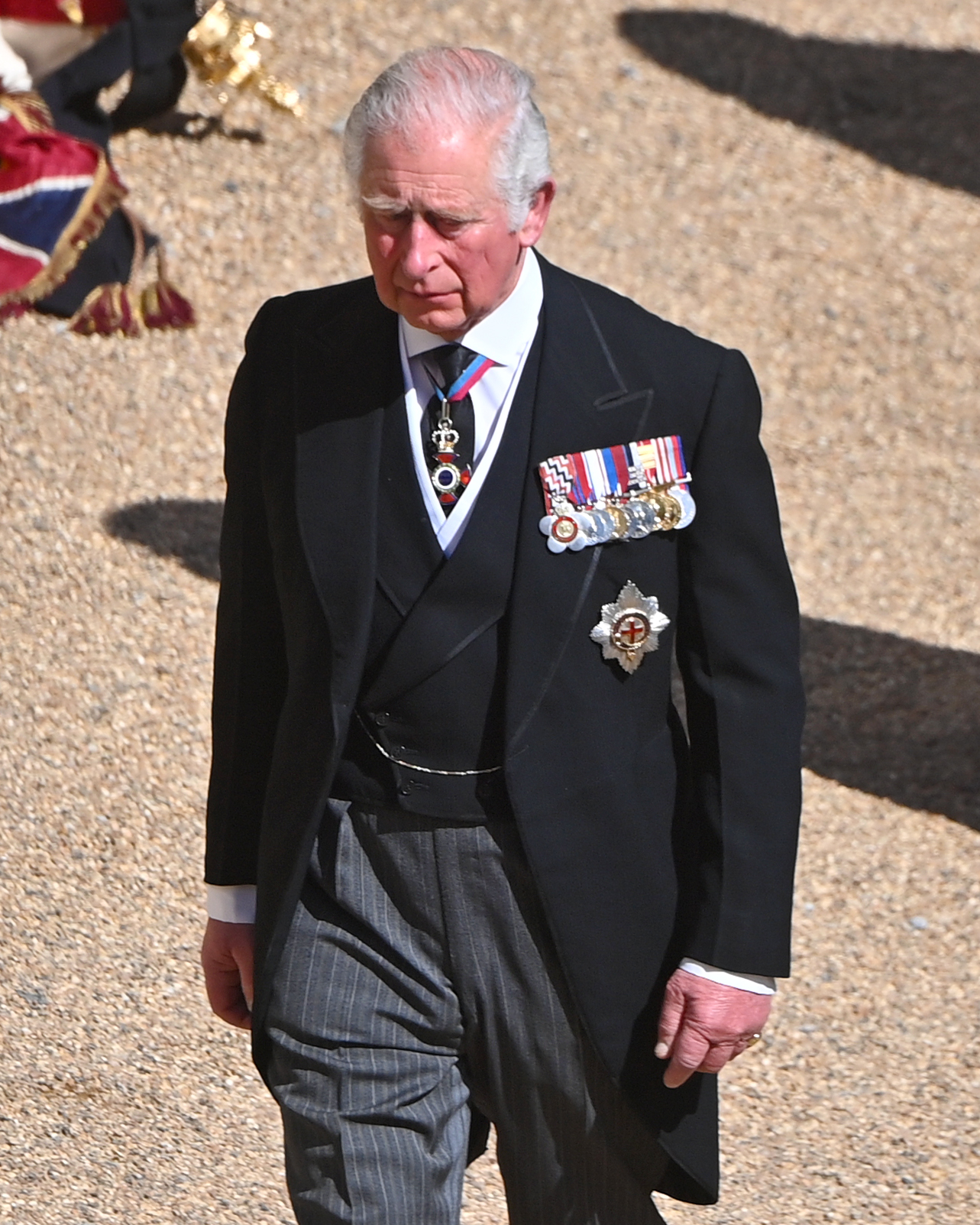 Prince Charles at Prince Philip's funeral Harry and Queen