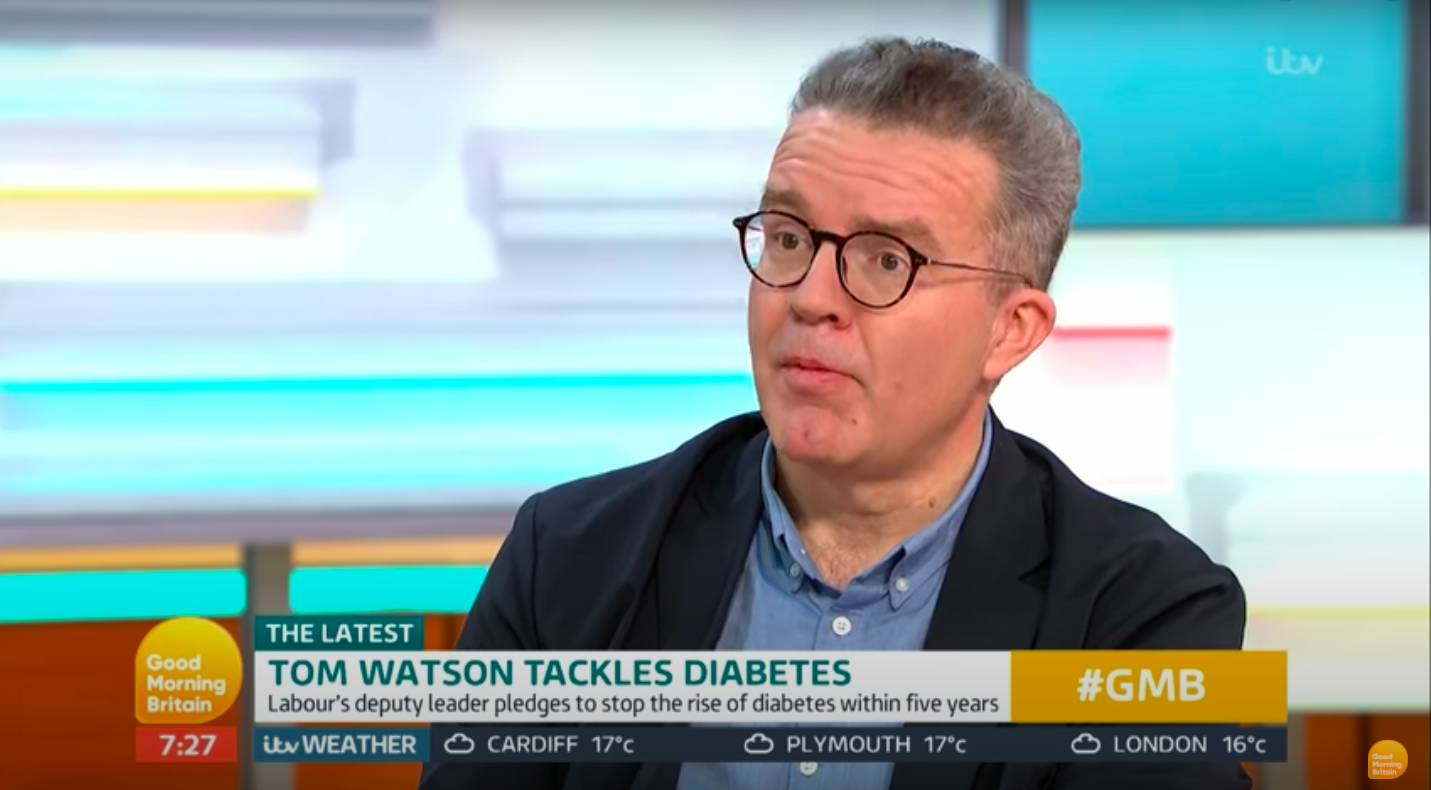 Tom Watson talks about his weight loss on Good Morning Britain (Credit: ITV1)