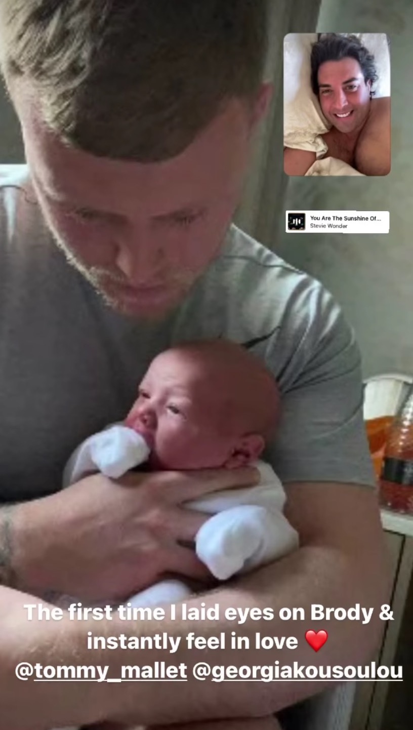 baby Brody with Tommy mallet