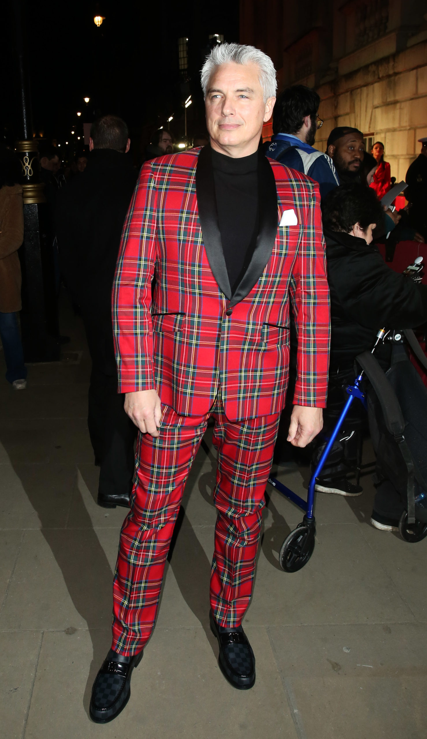 John Barrowman in a red suit