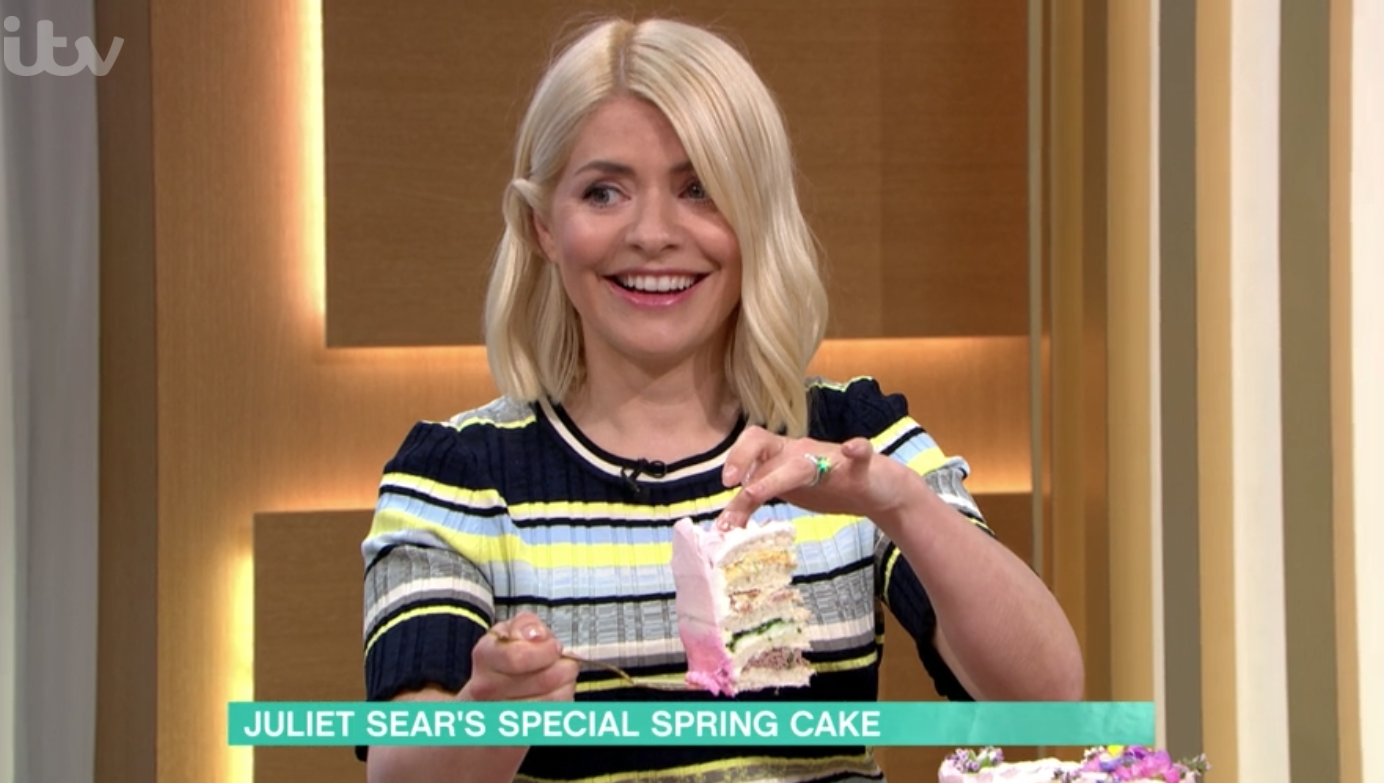 Holly Willoughby and the sandwich cake on This Morning