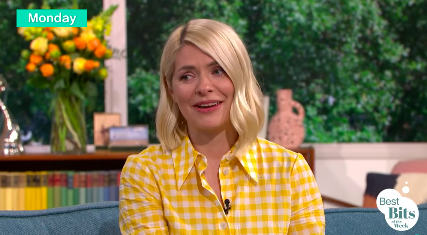 holly wears yellow dress on this morning