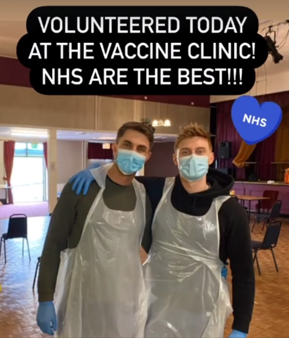 Max Parker and Kris Mochrie volunteer covid