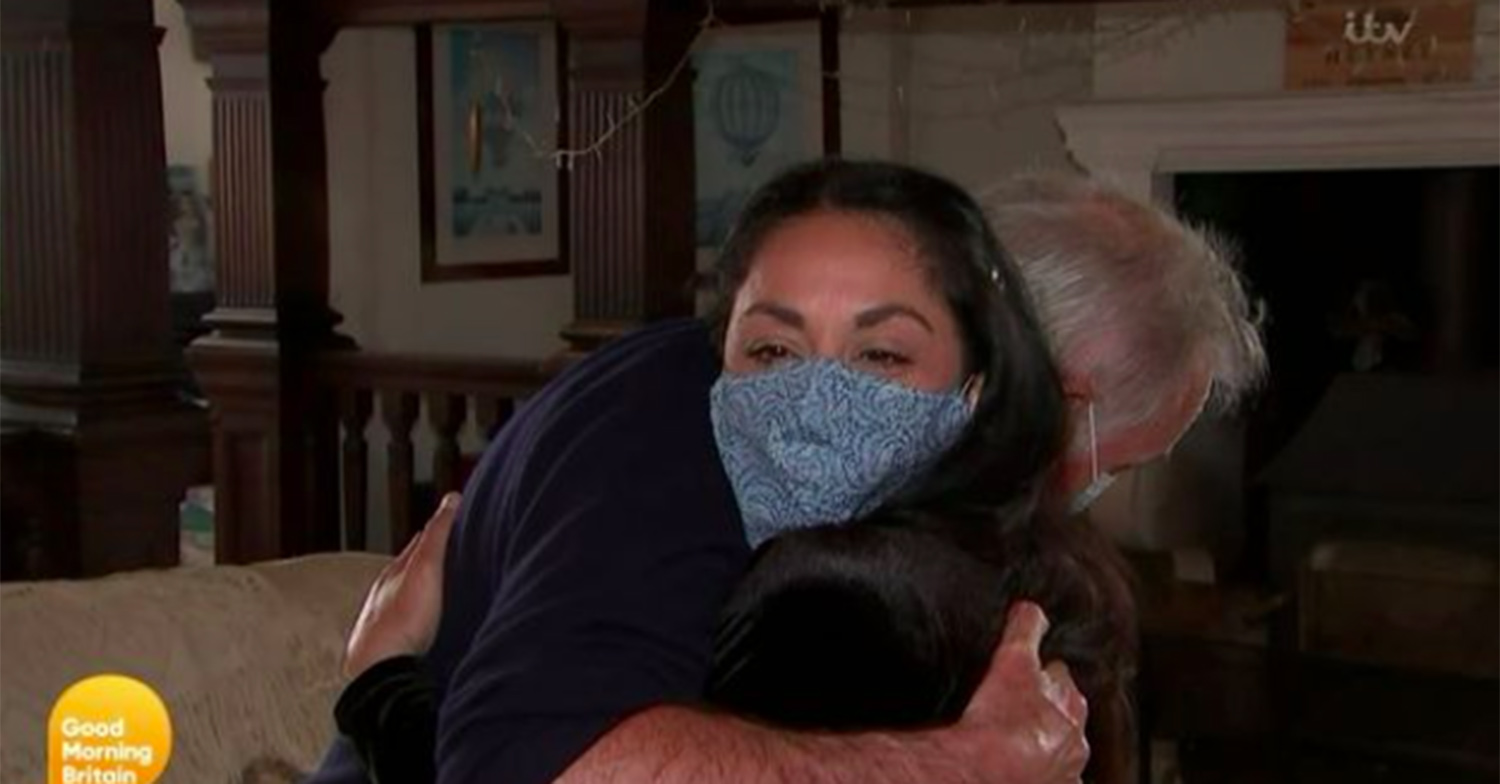 Dr Hilary Jones hugs how wife on GMB