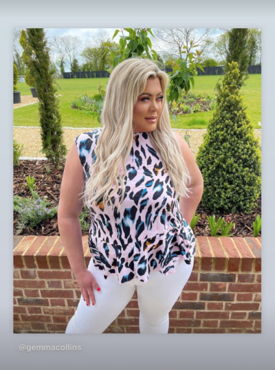 gemma collins weight loss: star poses in white skinny jeans