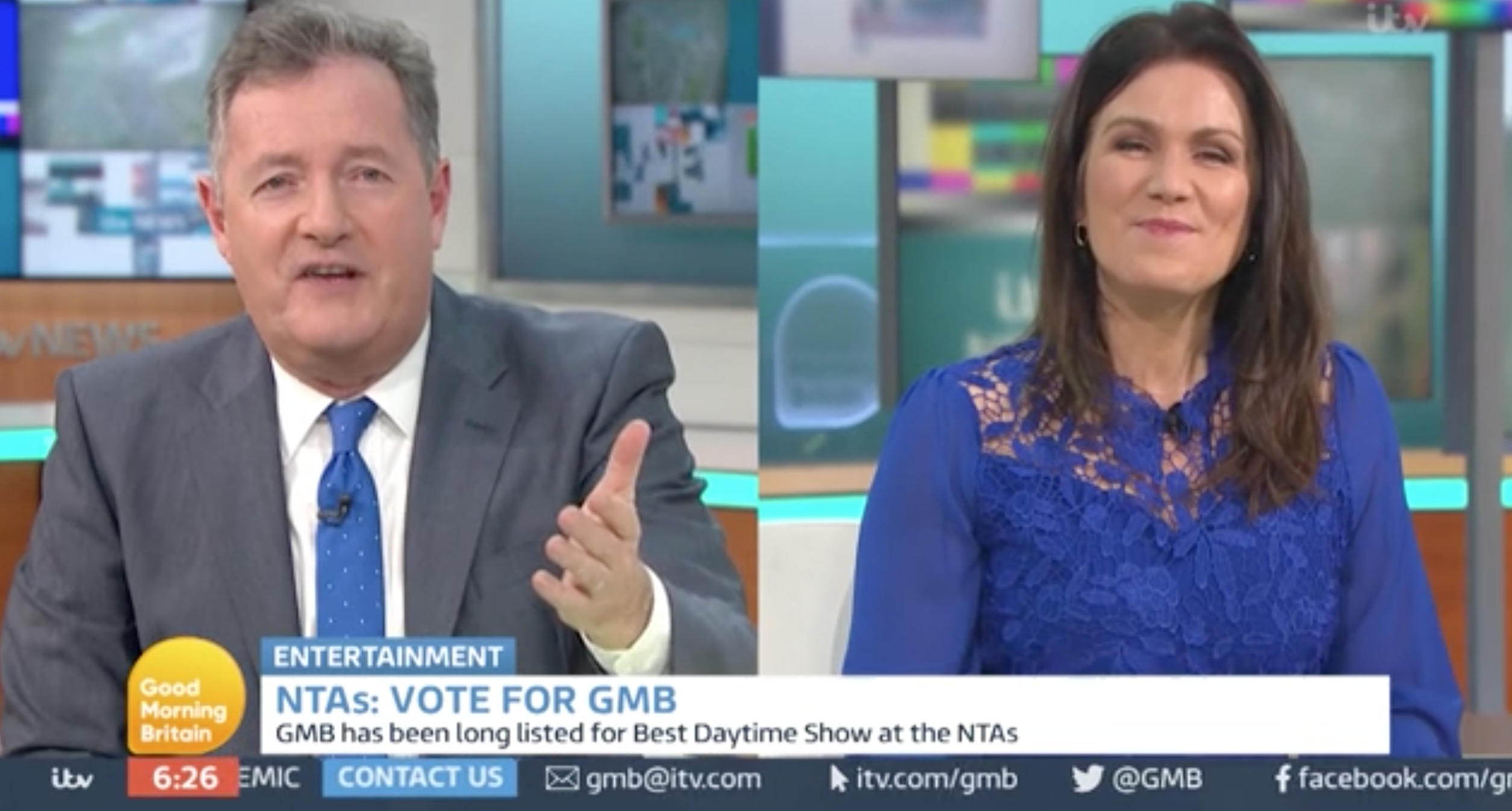 piers Morgan latest: star 'returns' to gmb