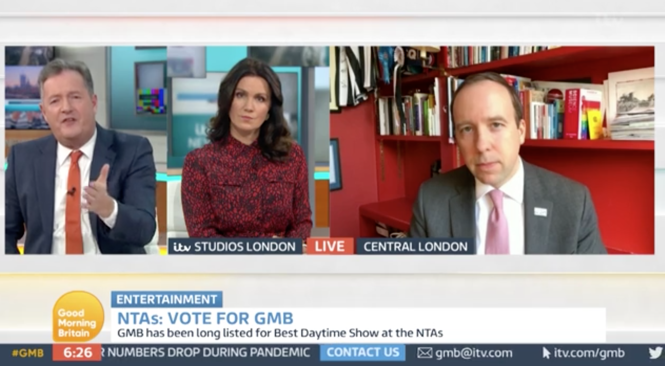 piers Morgan latest: star 'returns' to gmb