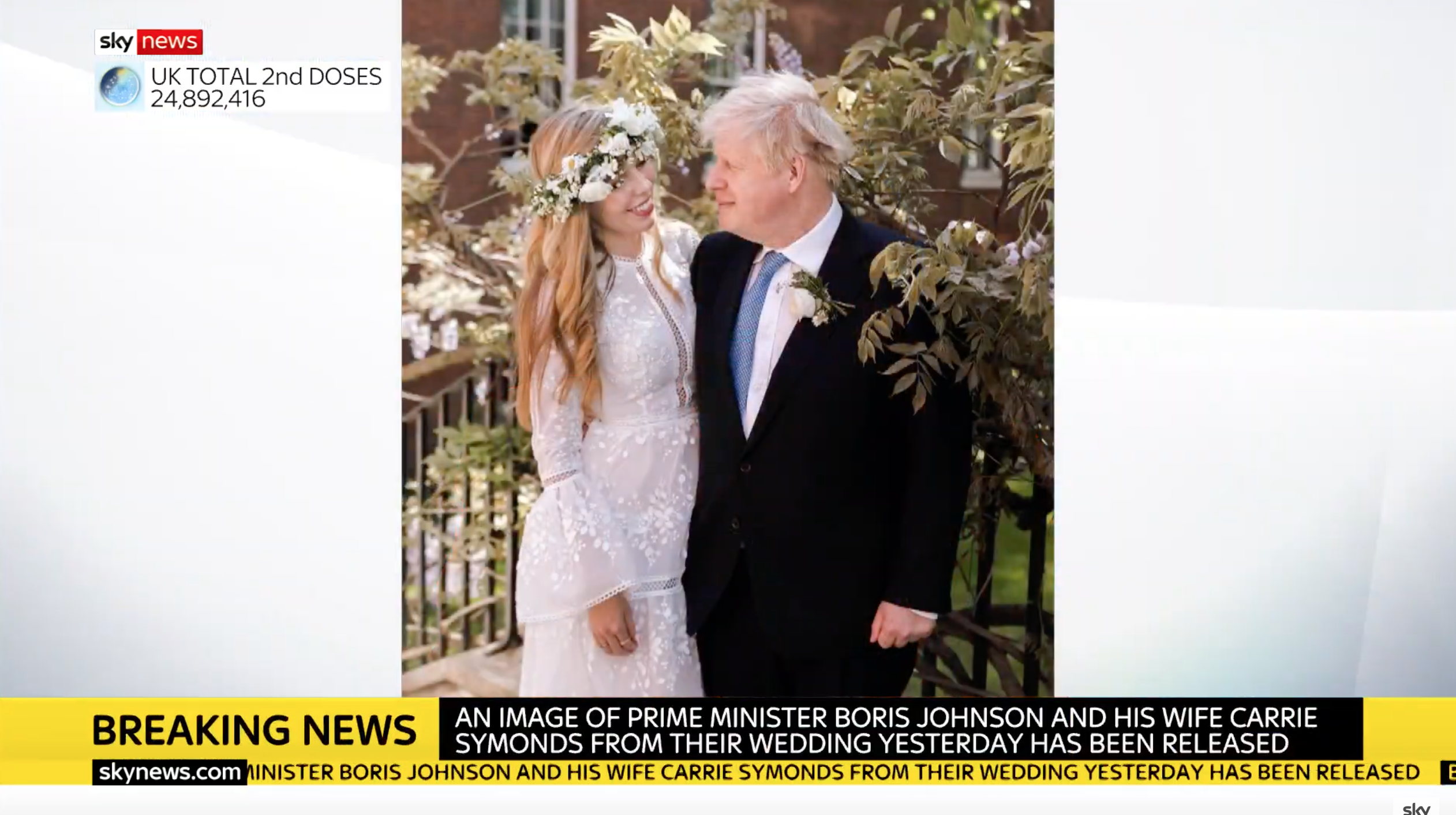 boris johnson and carrie symonds first wedding picture