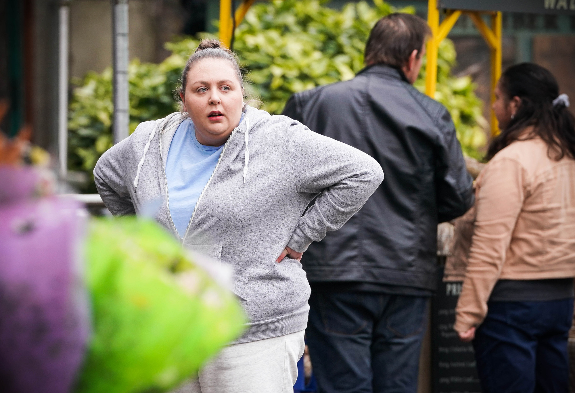 EastEnders: Bernie Taylor is in gym clothes with her hands on her hips