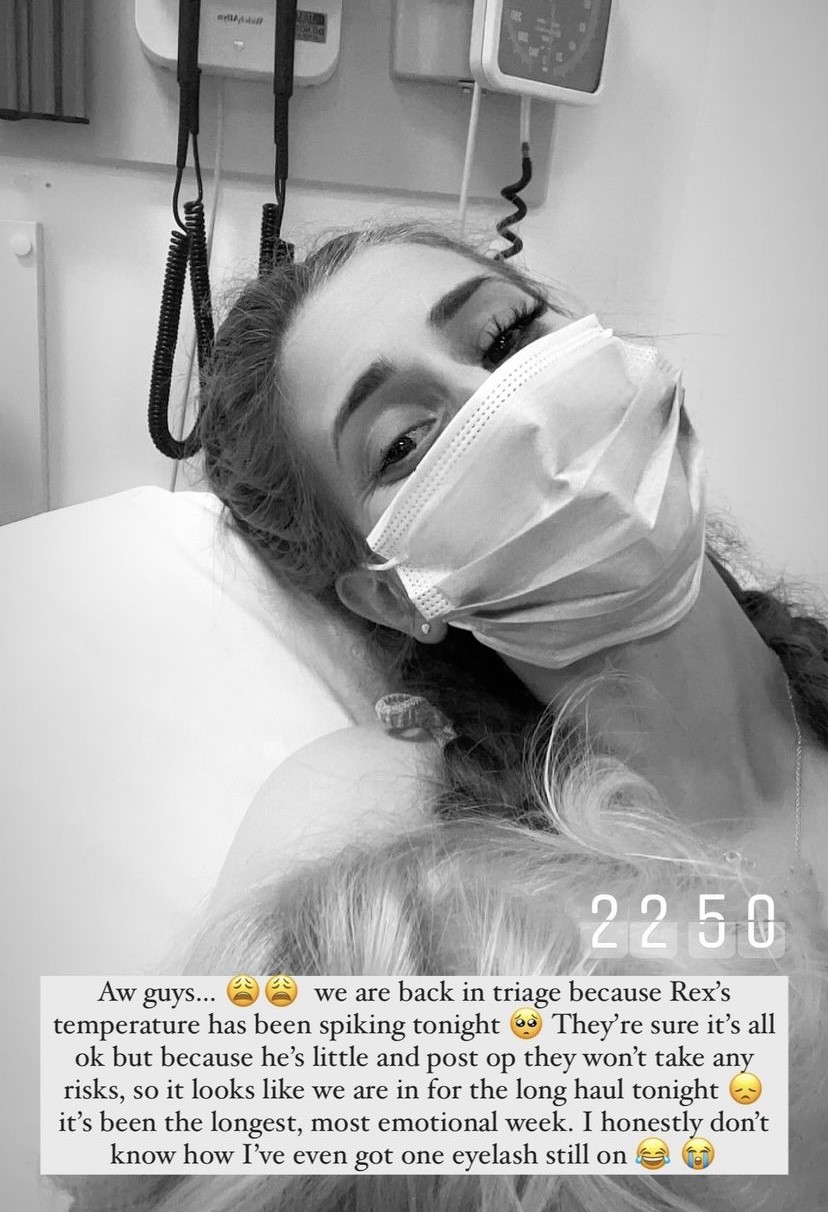 stacey solomon and rex in hospital 