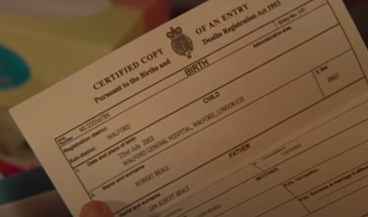 Bobby Beale birth certificate