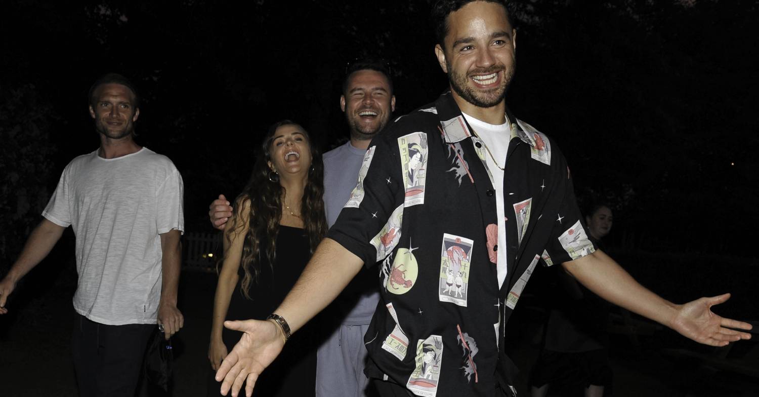 Danny Miller and Adam Thomas enjoying a night out