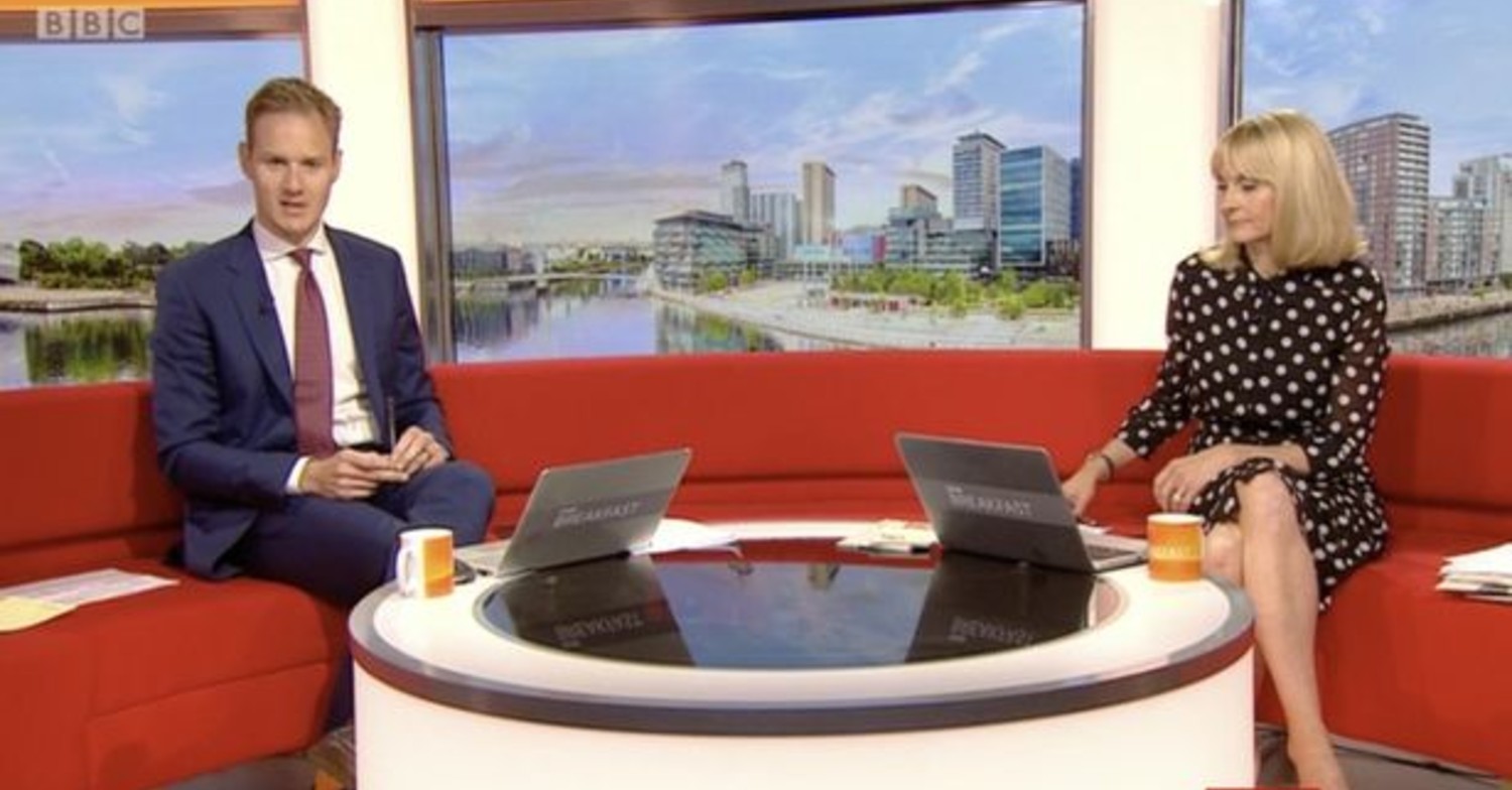 Dan Walker and BBC Breakfast co-host Louise Minchin (Credit: BBC)