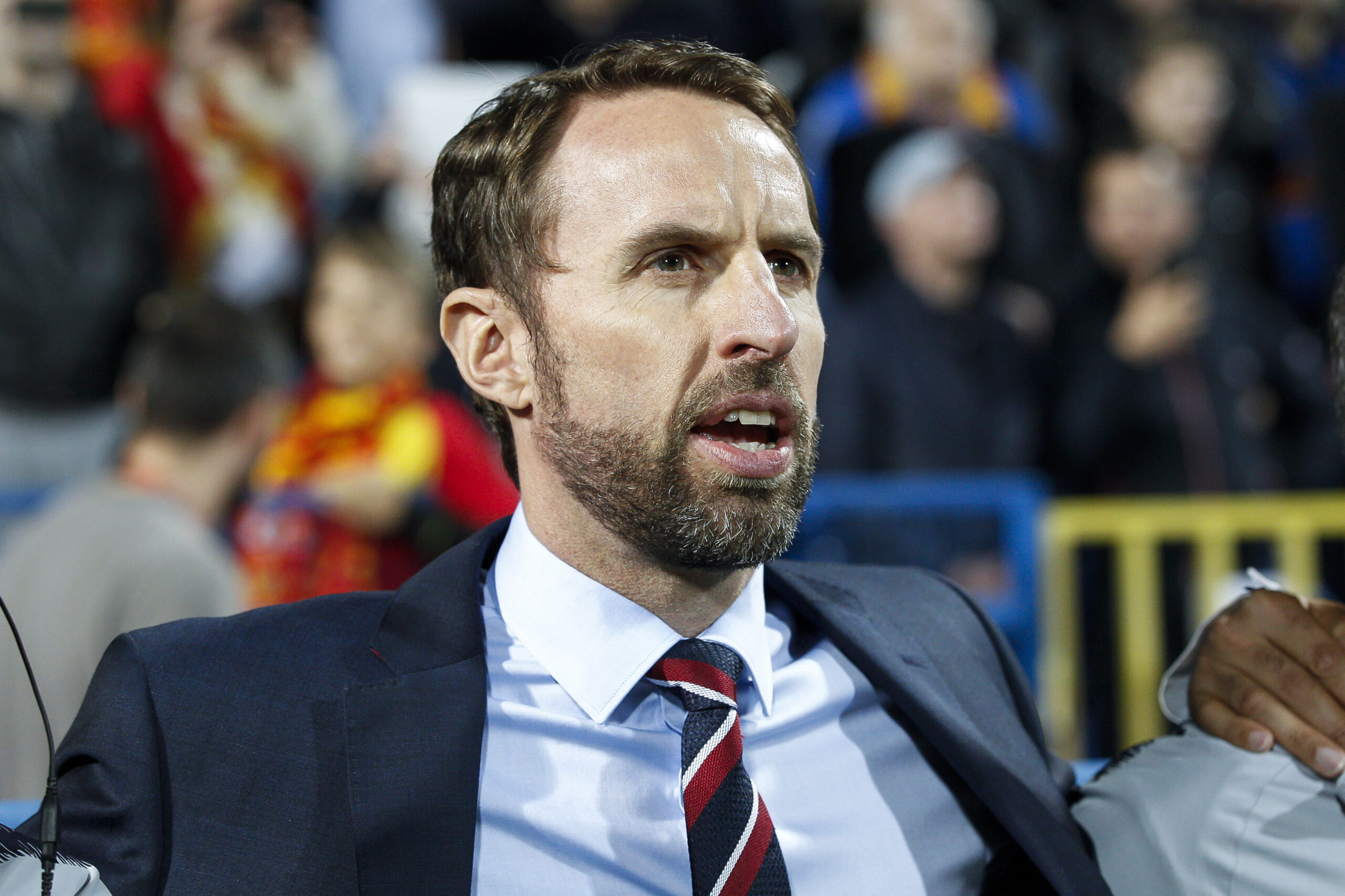 Gareth Southgate singing at a Euro 2020 match