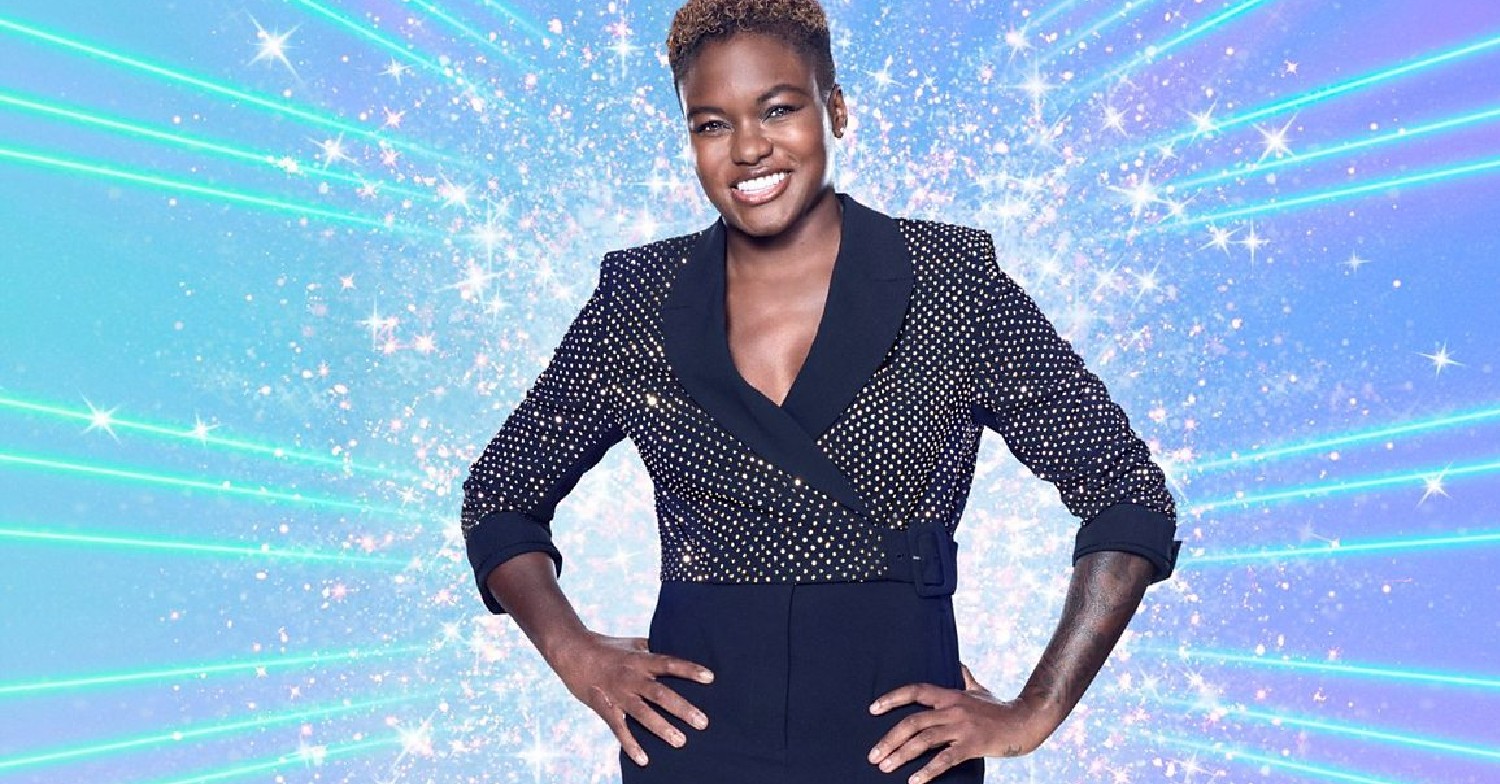 Nicola Adams in full Strictly get up for promo shot