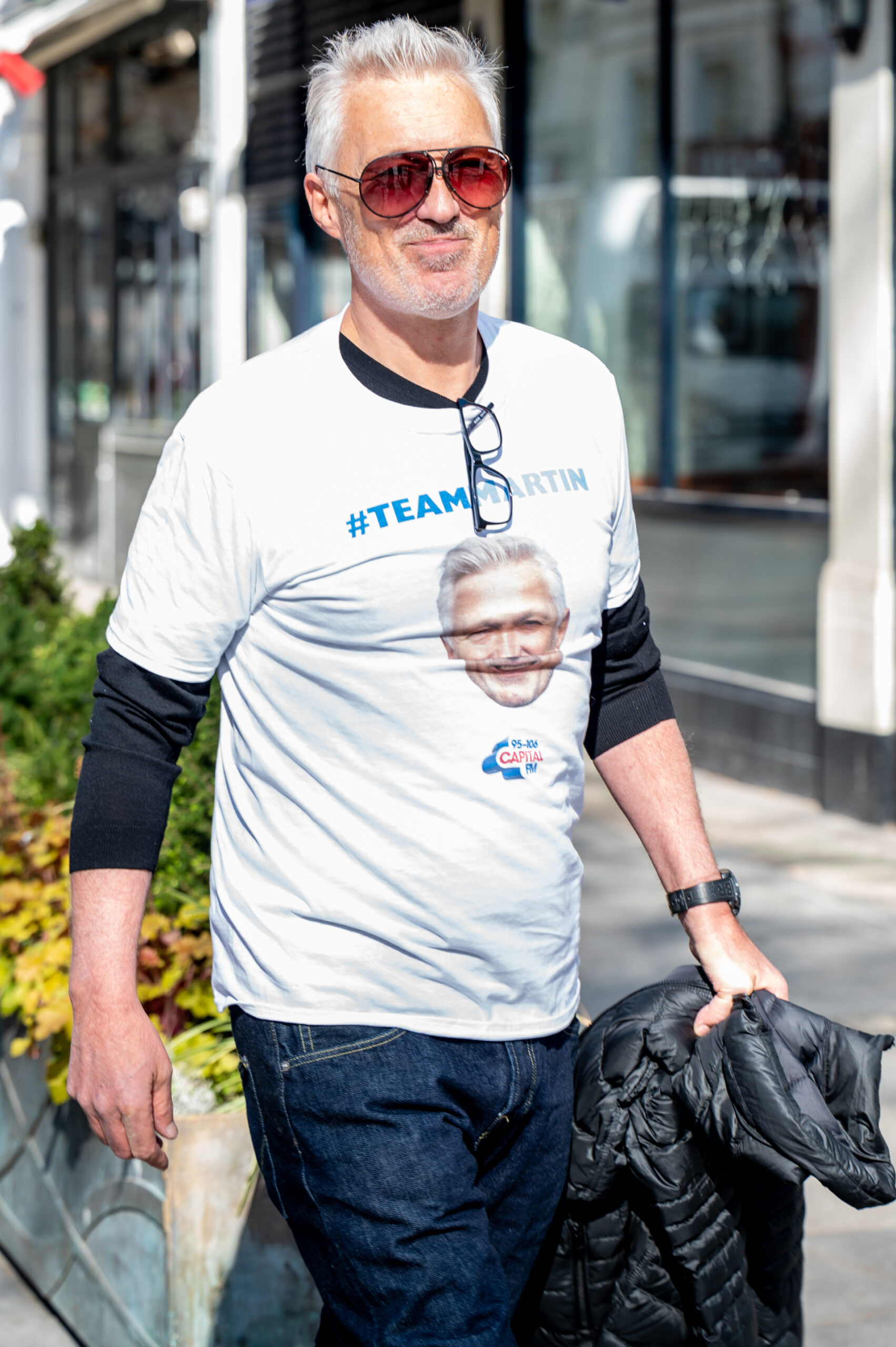 Martin Kemp leaving Global Studios after appearing on son Roman's Capital Breakfast Show 