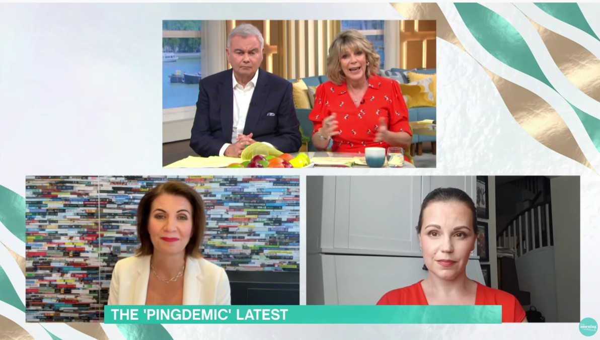 This Morning today: Eamonn Holmes Julia Hartley-Brewer Ruth Langsford and Doctor Phillipa Kaye on This Morning 