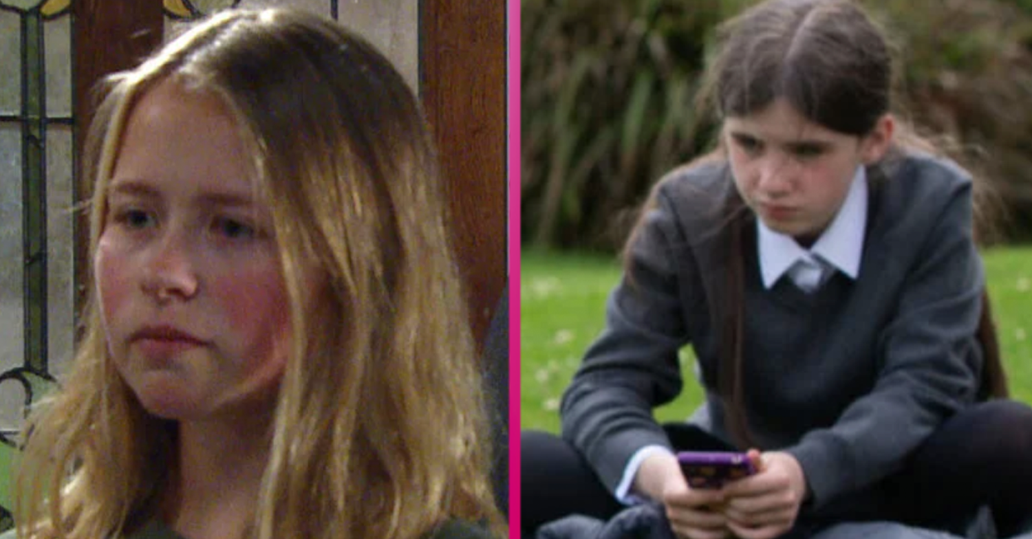 Liv and April from Emmerdale in distress