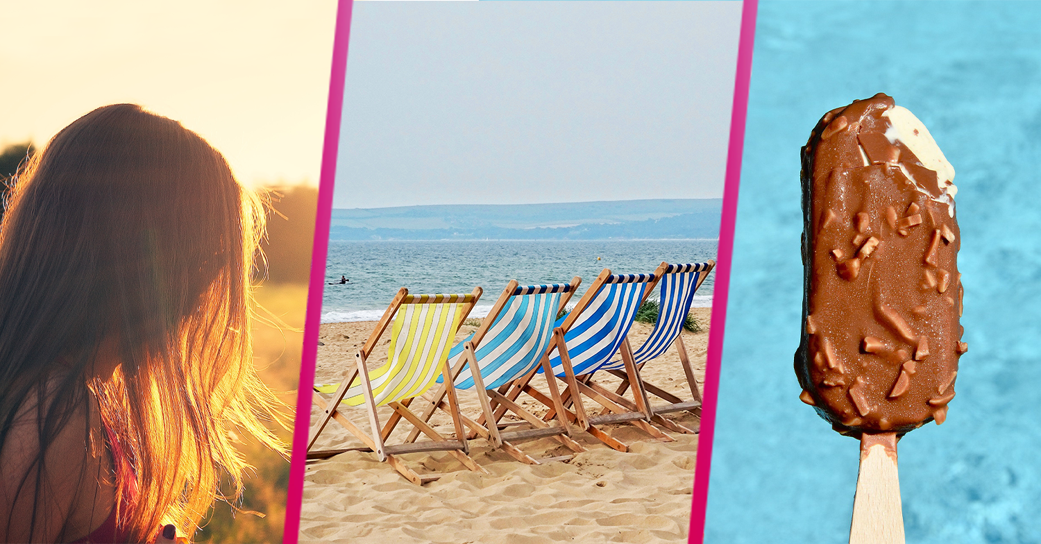 uk weather: deck chairs on a beach