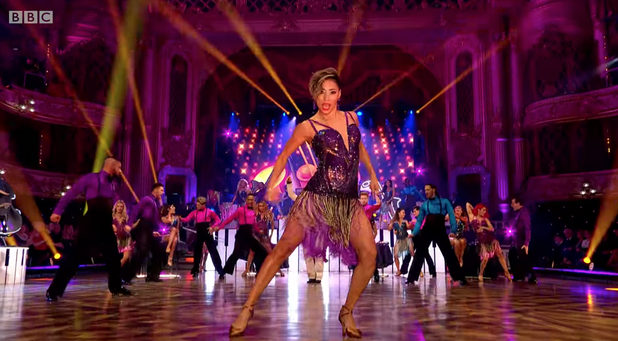 Strictly Come Dancing star Karen Hauer tears it up in the Blackpool Tower Ballroom