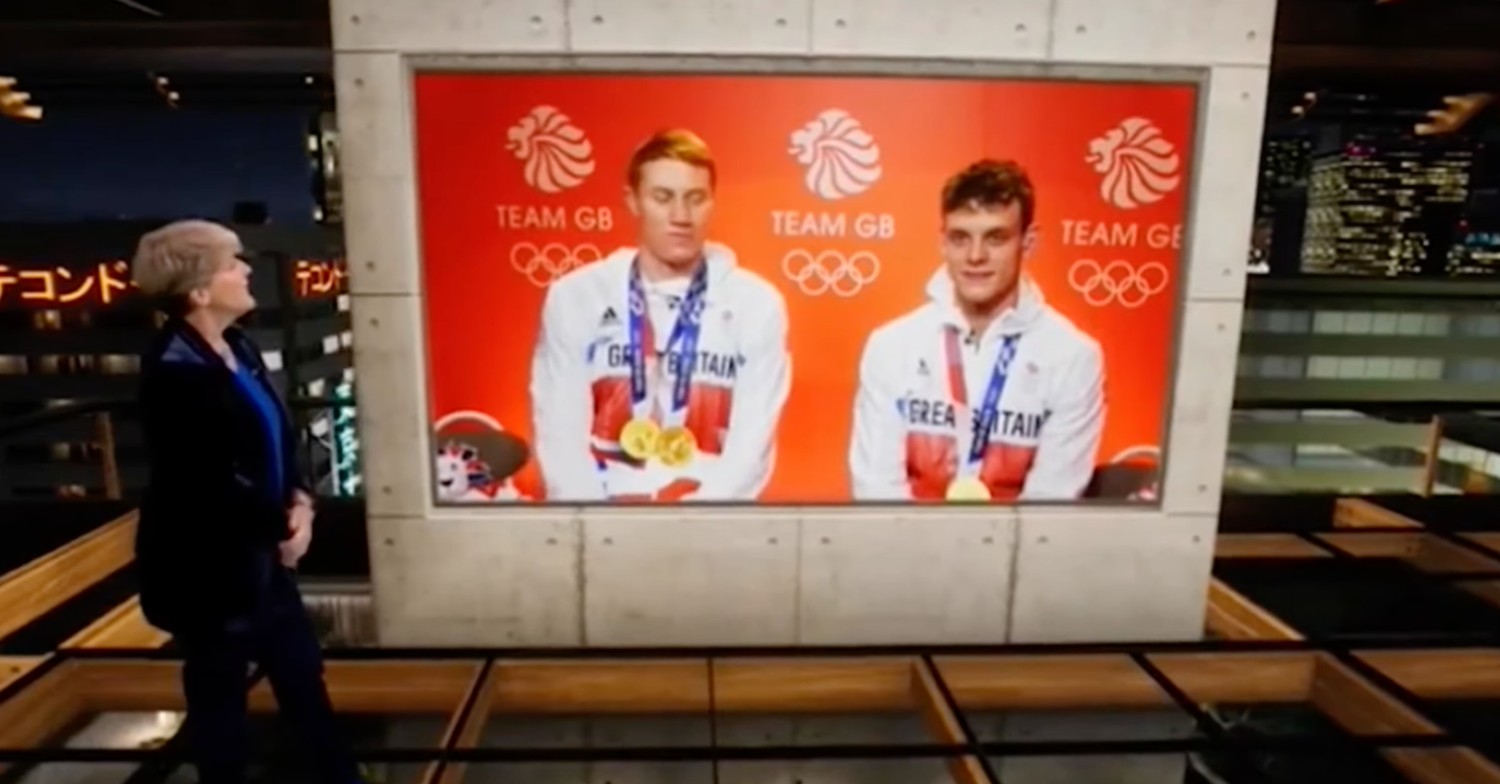 Clare Balding making a swimming innuendo on the BBC