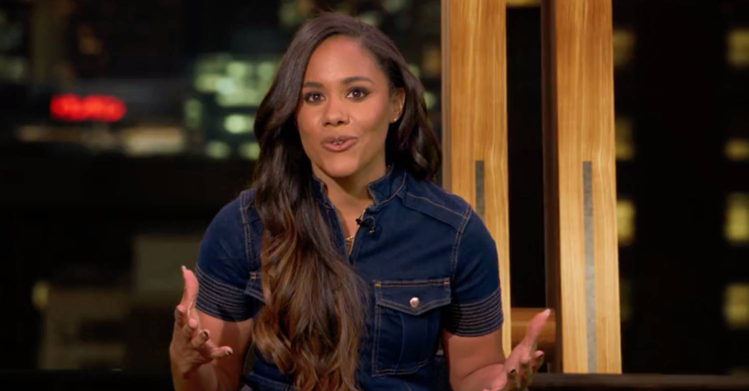Alex Scott makes her point as she presents BBC Olympics coverage