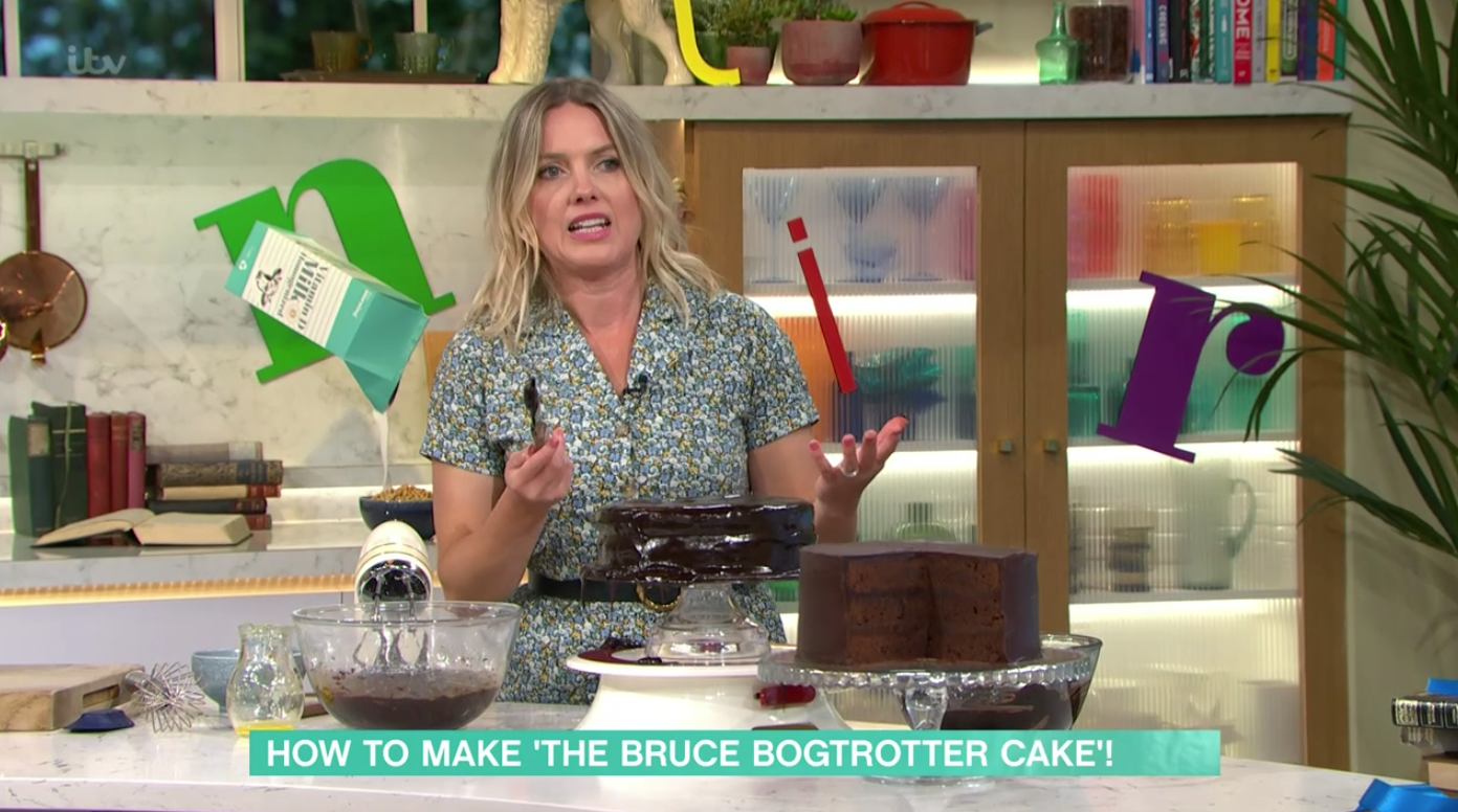 This Morning chocolate cake Juliet Sear makes a mess in rushed segment
