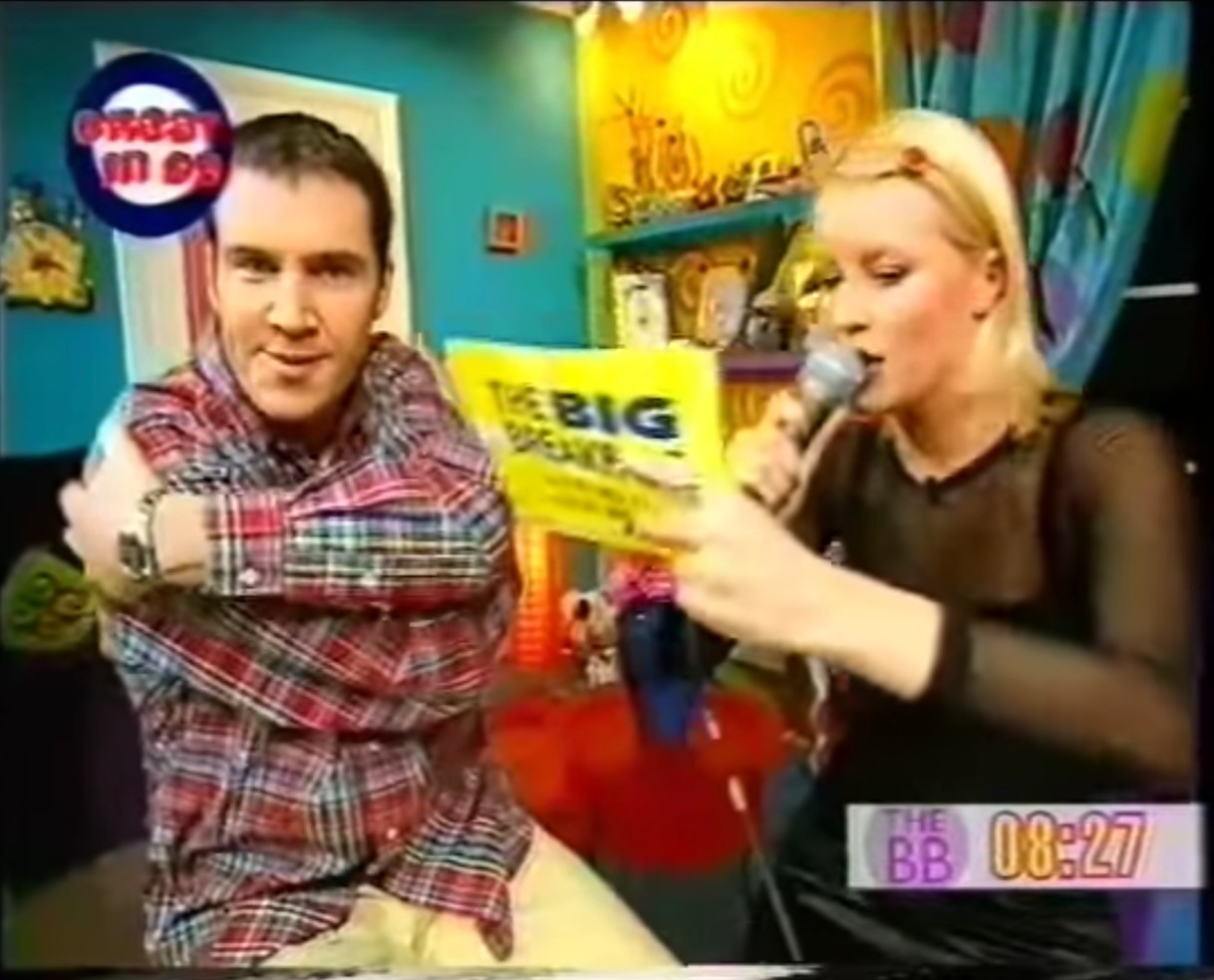 Johnny Vaughan and Denise Van outen seen rapping during vintage epoisode of the Big Breakfast